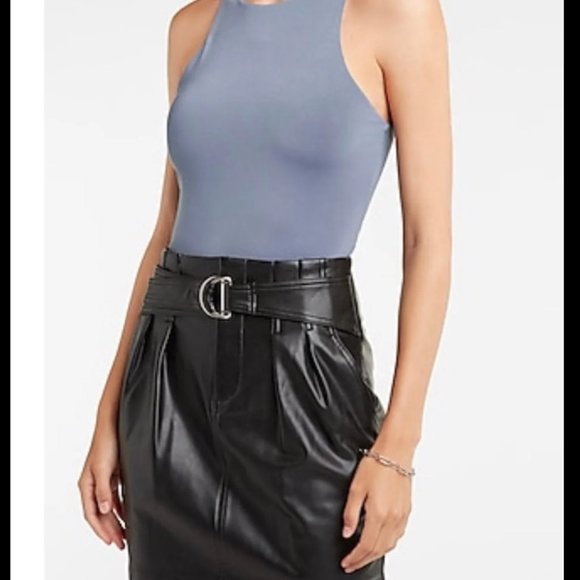 Express Tops Body Contour Compression High Neck Bodysuit Skims Dupe